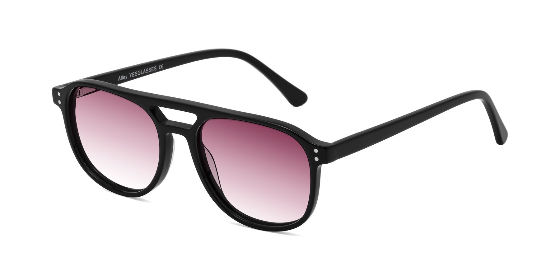 Angle of Alley in Black with Wine Gradient Lenses