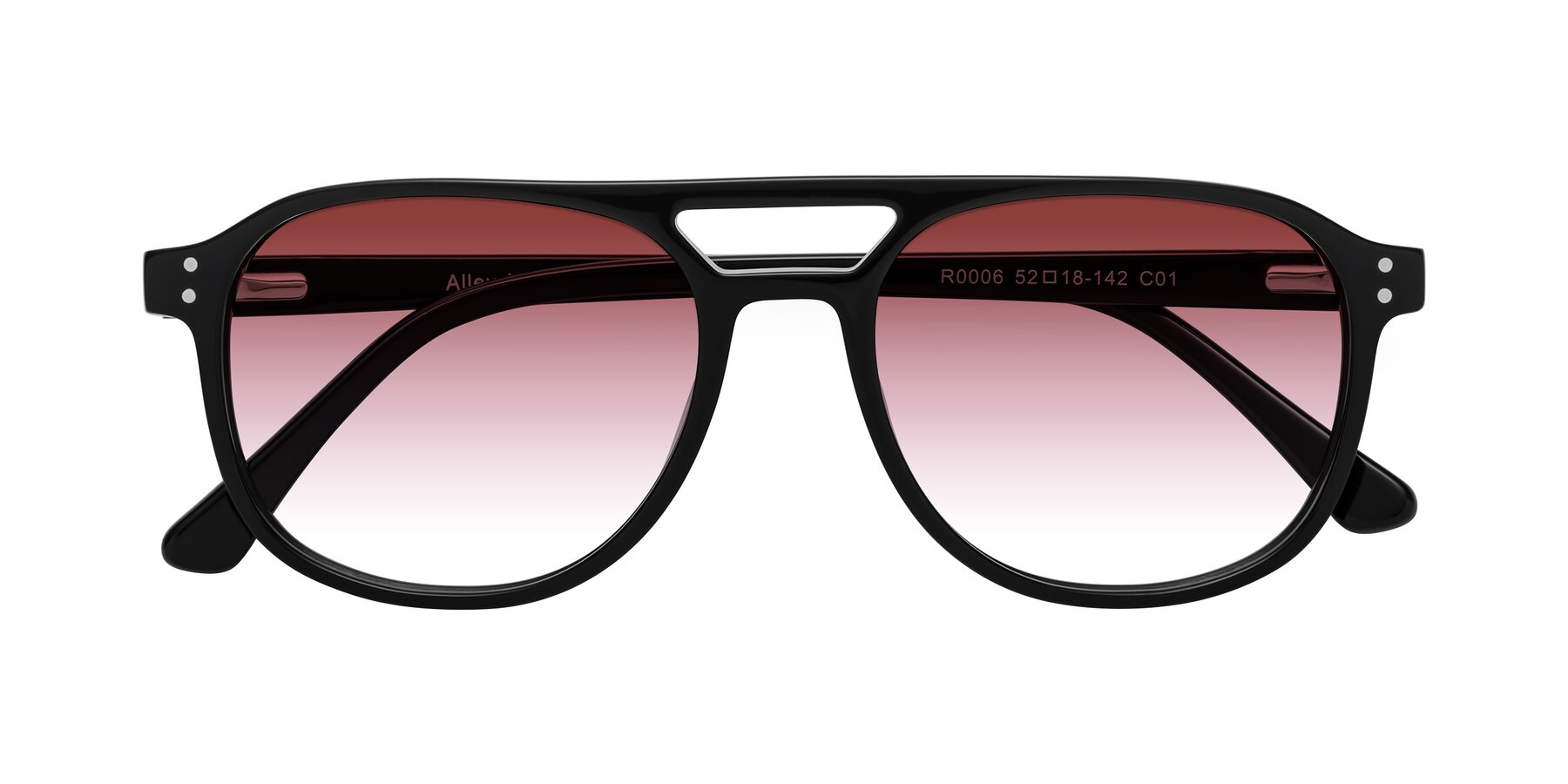 Folded Front of Alley in Black with Garnet Gradient Lenses