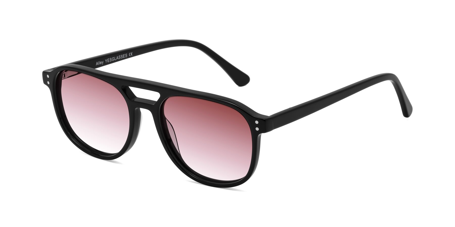 Angle of Alley in Black with Garnet Gradient Lenses