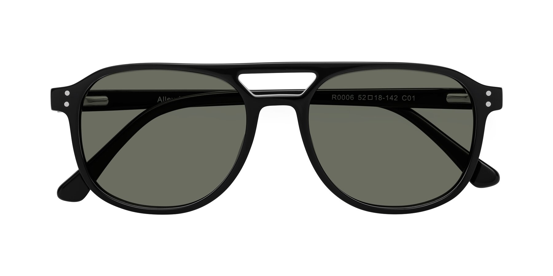 Folded Front of Alley in Black with Gray Polarized Lenses