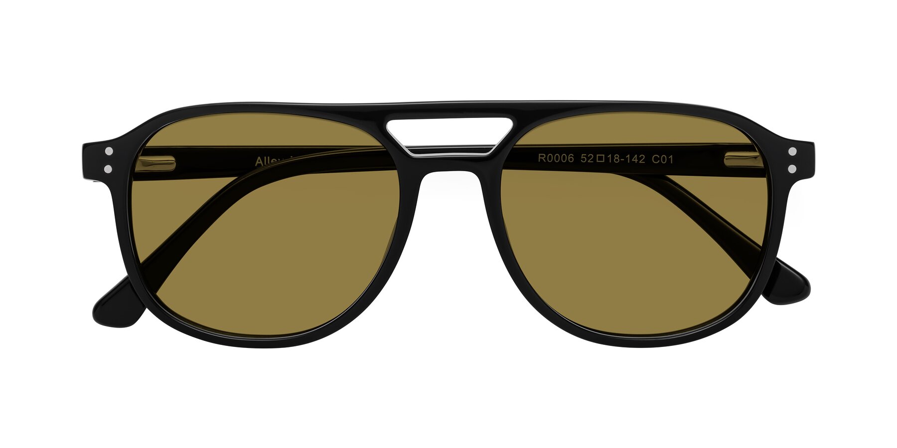 Folded Front of Alley in Black with Brown Polarized Lenses