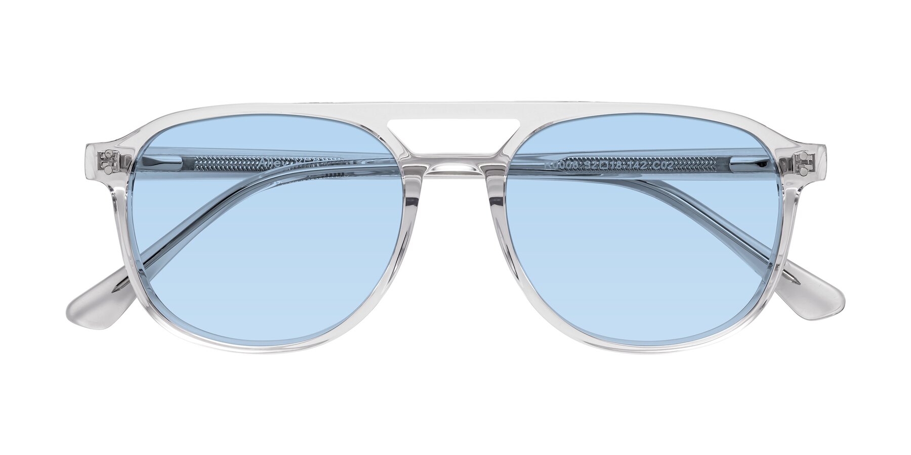 Folded Front of Alley in Clear with Light Blue Tinted Lenses