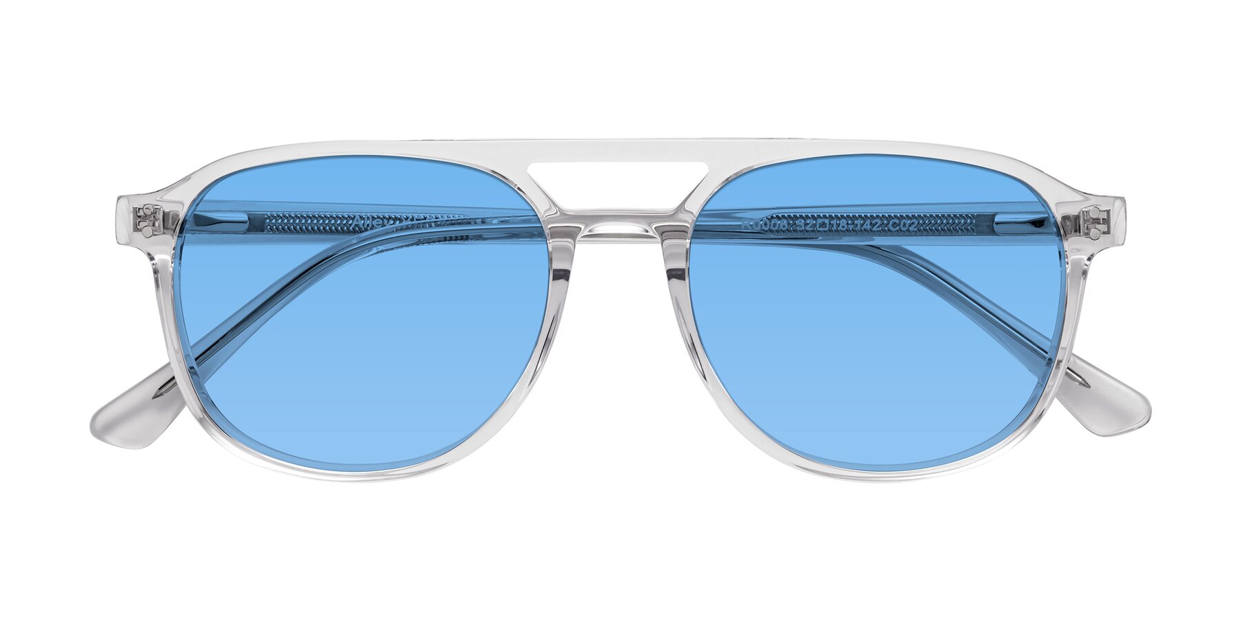 Folded Front of Alley in Clear with Medium Blue Tinted Lenses