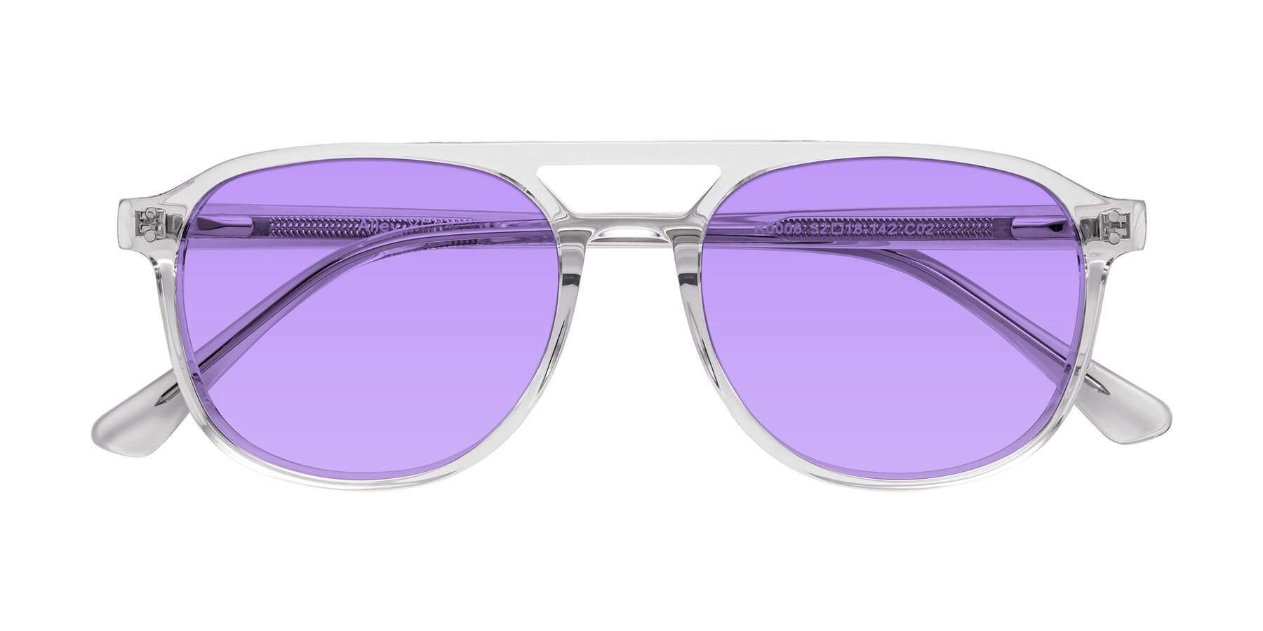 Folded Front of Alley in Clear with Medium Purple Tinted Lenses