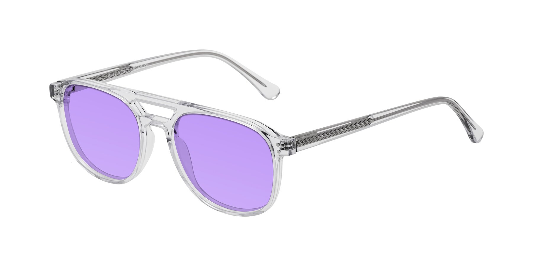 Angle of Alley in Clear with Medium Purple Tinted Lenses