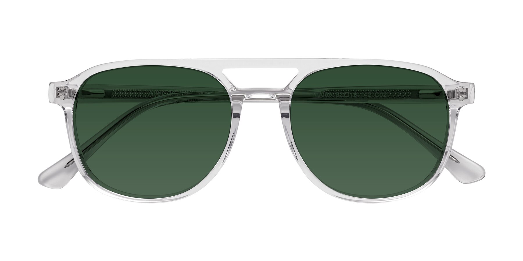 Folded Front of Alley in Clear with Green Tinted Lenses