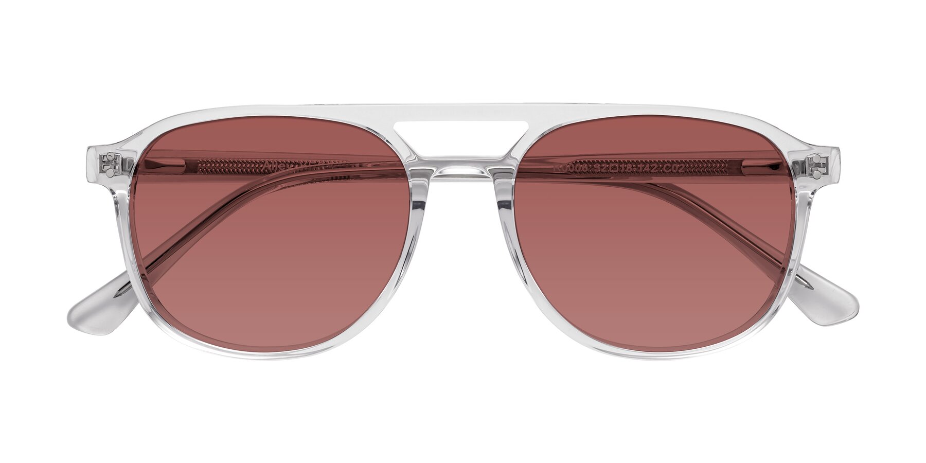 Folded Front of Alley in Clear with Garnet Tinted Lenses