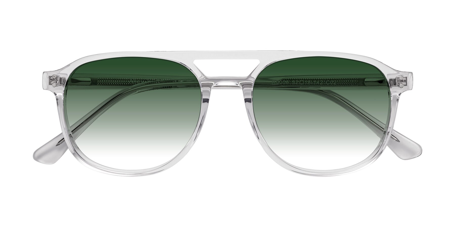 Folded Front of Alley in Clear with Green Gradient Lenses