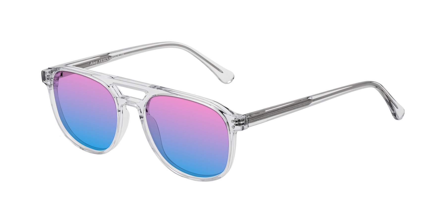 Angle of Alley in Clear with Pink / Blue Gradient Lenses