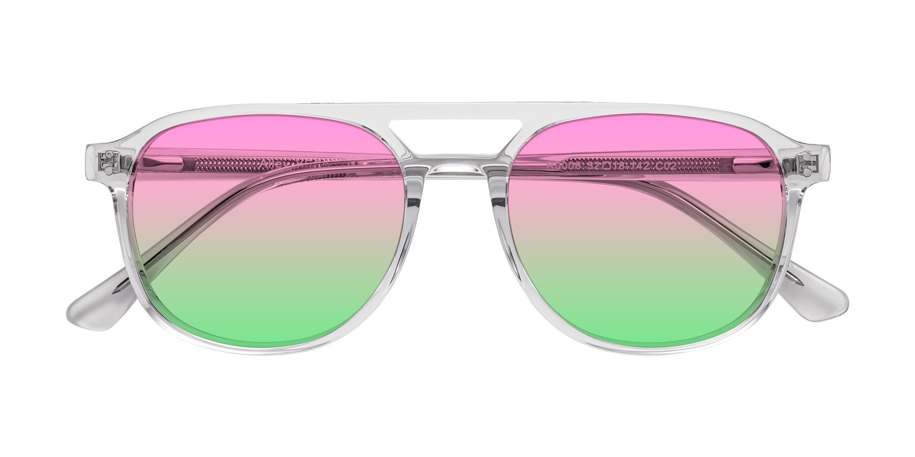 Folded Front of Alley in Clear with Pink / Green Gradient Lenses