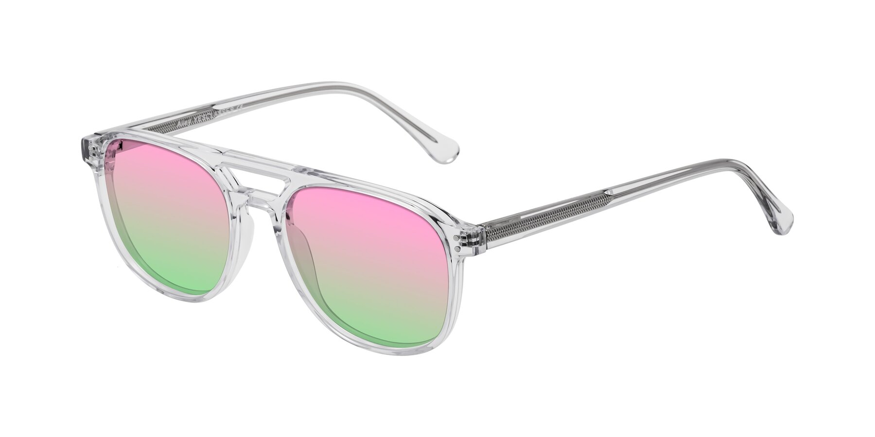 Angle of Alley in Clear with Pink / Green Gradient Lenses