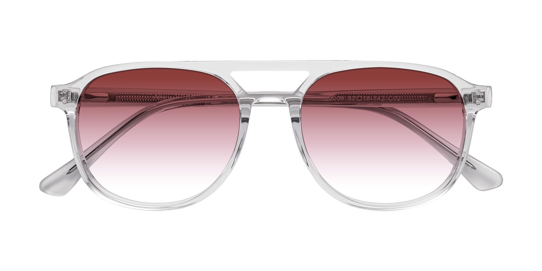 Folded Front of Alley in Clear with Garnet Gradient Lenses