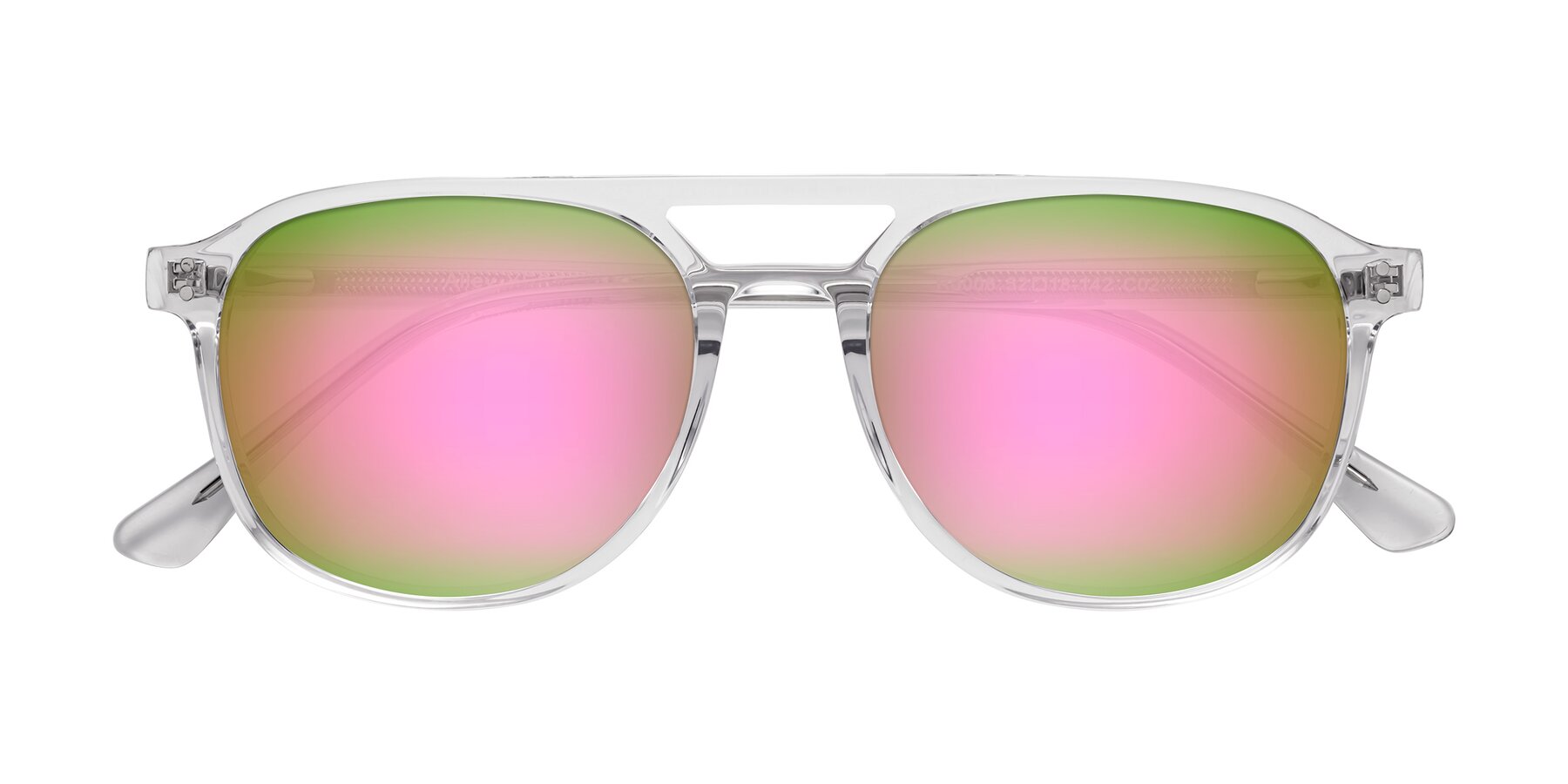 Folded Front of Alley in Clear with Pink Mirrored Lenses