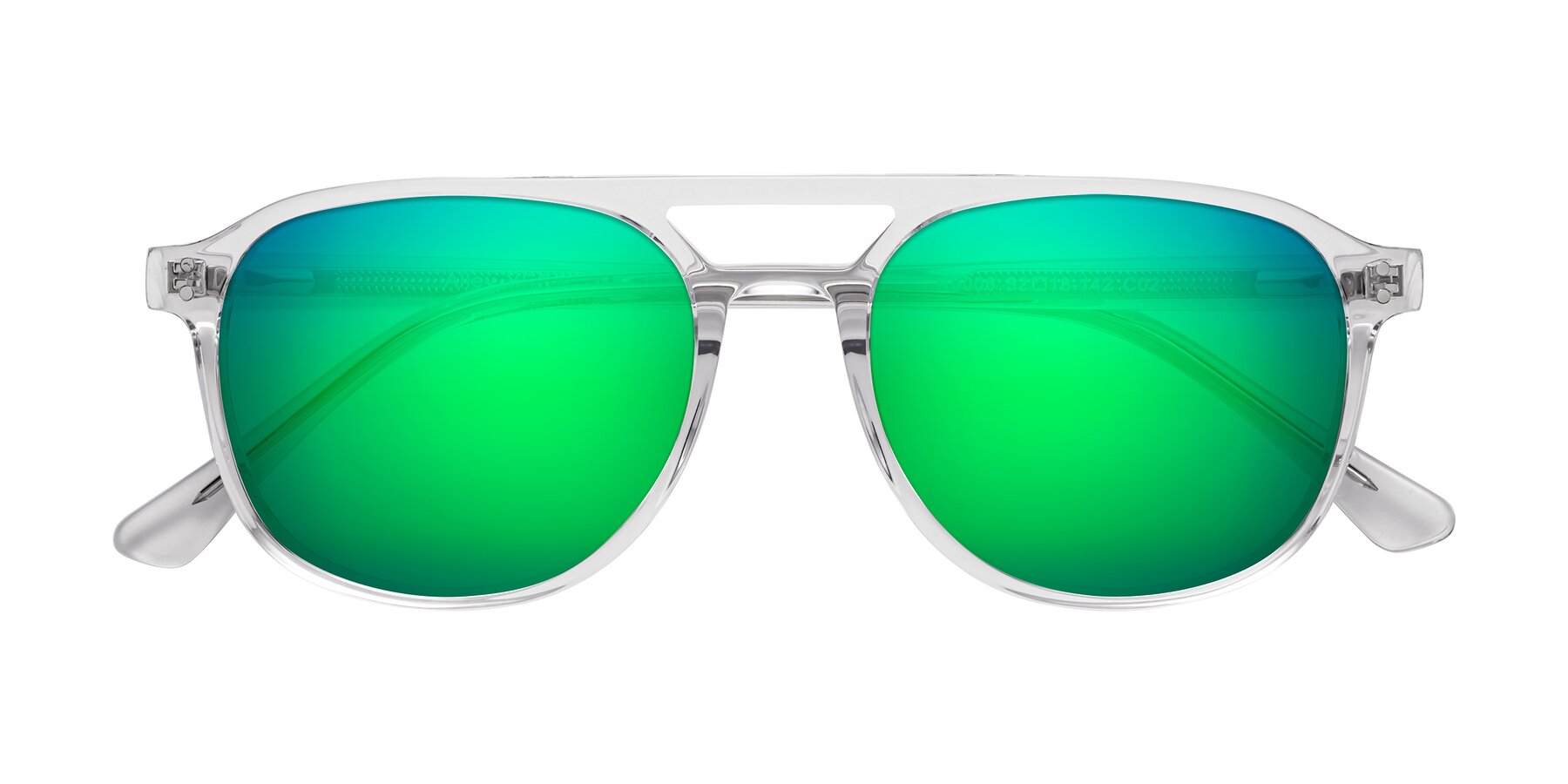 Folded Front of Alley in Clear with Green Mirrored Lenses