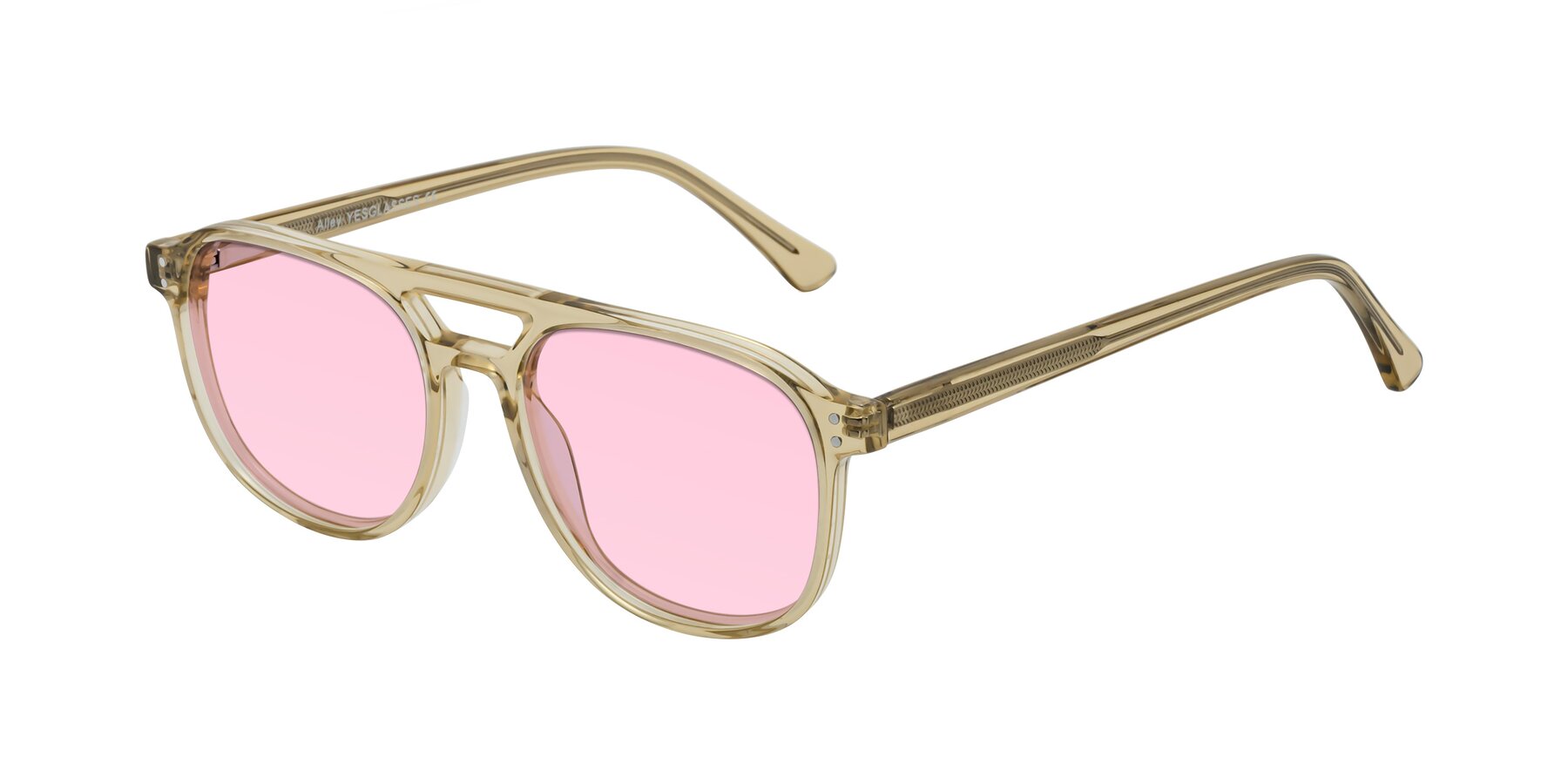 Angle of Alley in Champagne with Light Pink Tinted Lenses