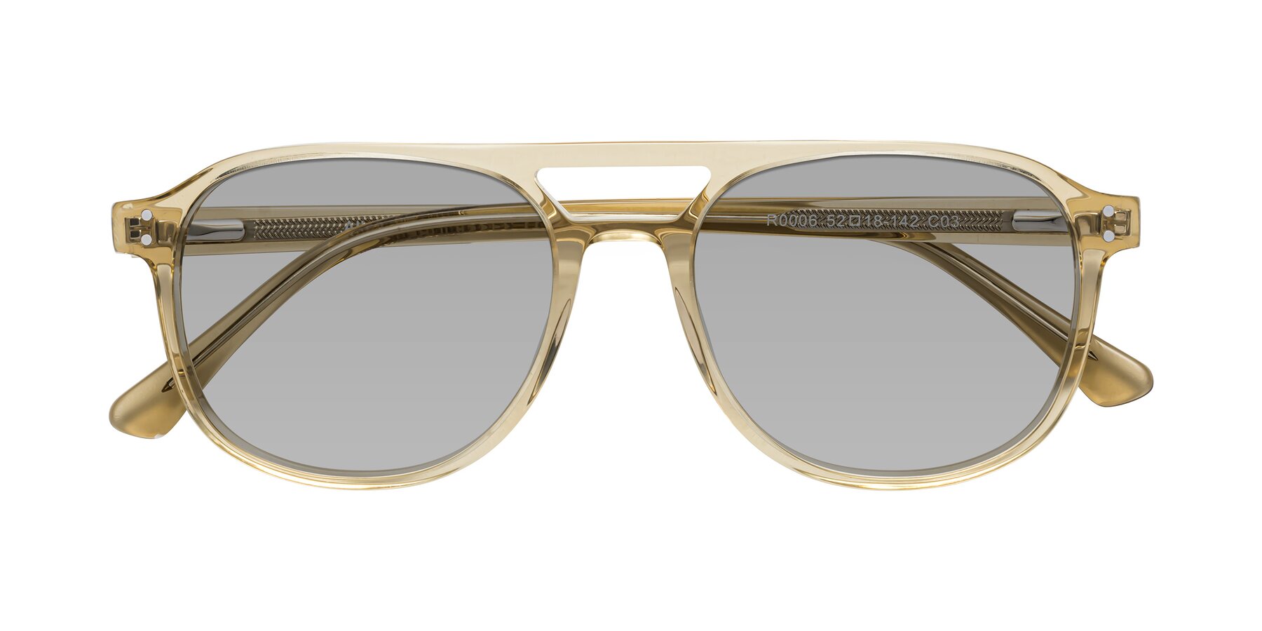 Folded Front of Alley in Champagne with Light Gray Tinted Lenses