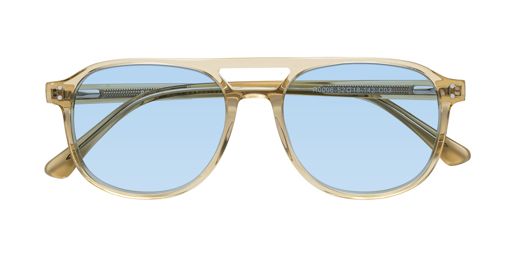 Folded Front of Alley in Champagne with Light Blue Tinted Lenses