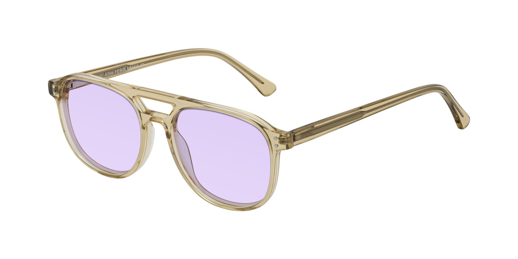 Angle of Alley in Champagne with Light Purple Tinted Lenses