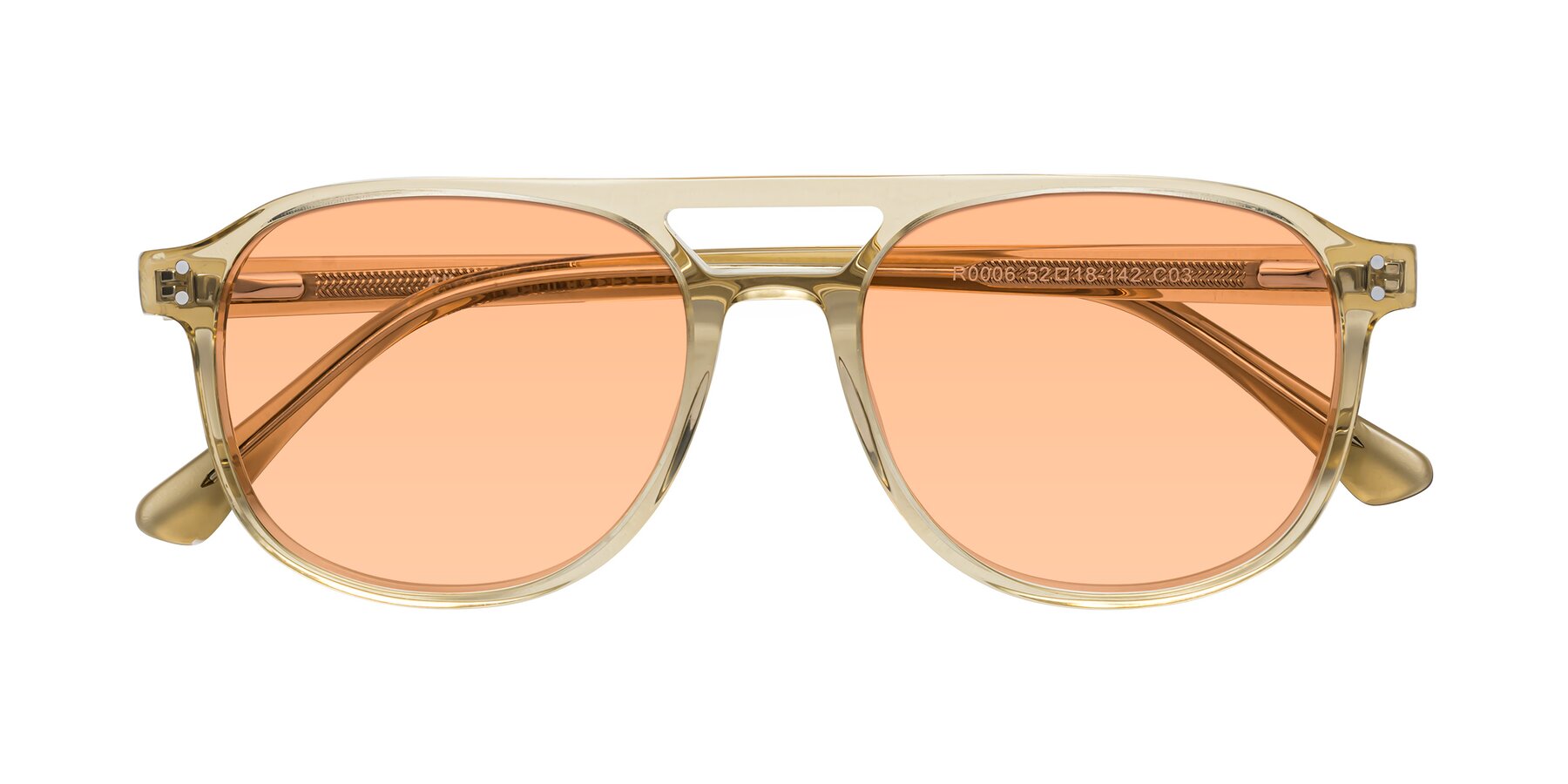 Folded Front of Alley in Champagne with Light Orange Tinted Lenses