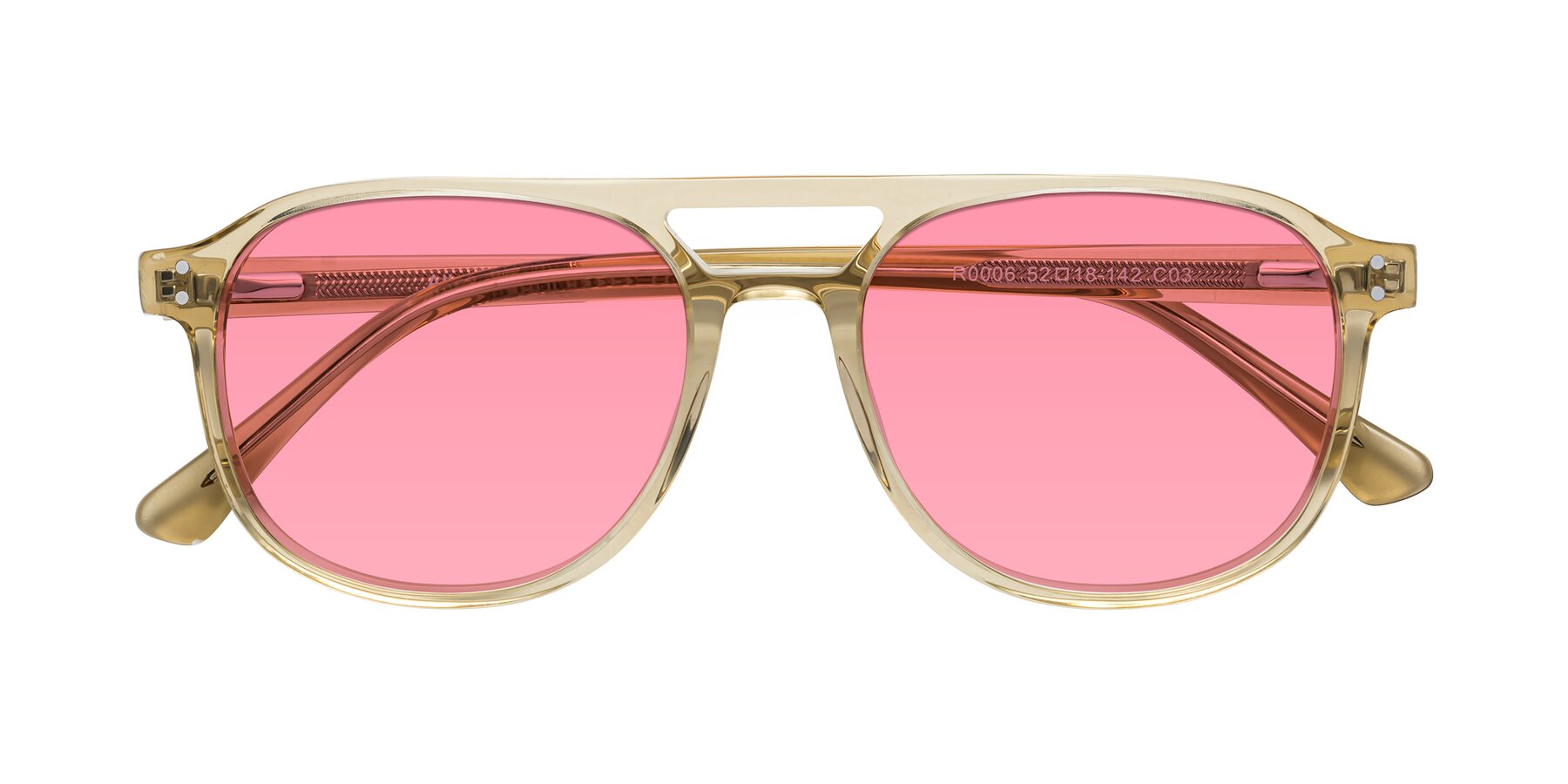 Folded Front of Alley in Champagne with Pink Tinted Lenses