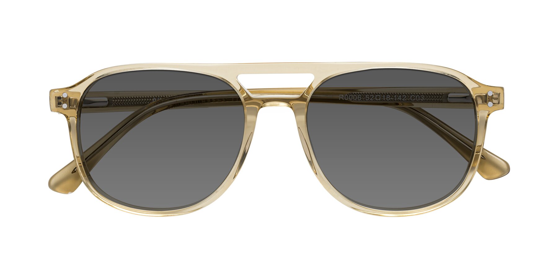 Folded Front of Alley in Champagne with Medium Gray Tinted Lenses