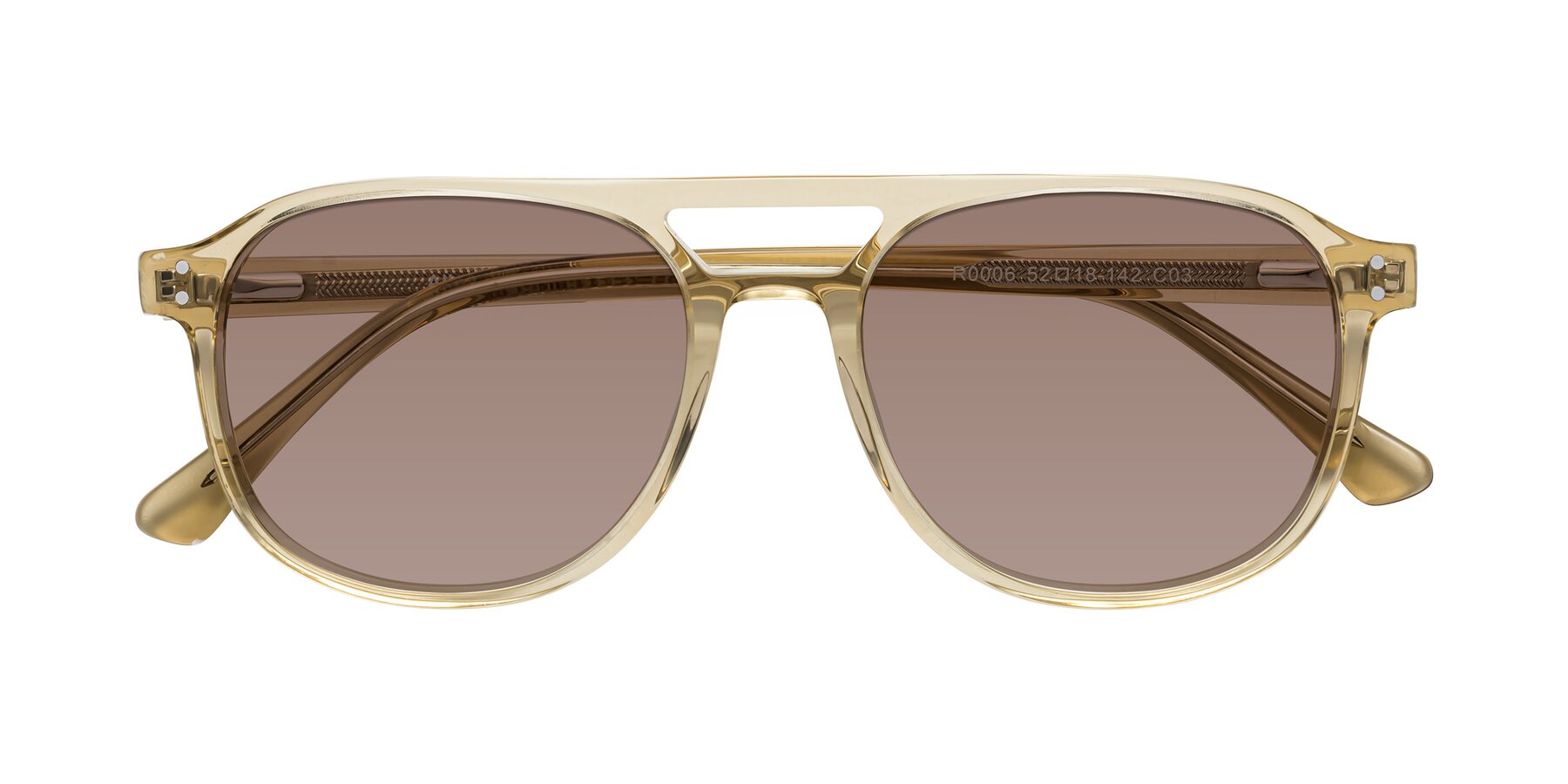 Folded Front of Alley in Champagne with Medium Brown Tinted Lenses