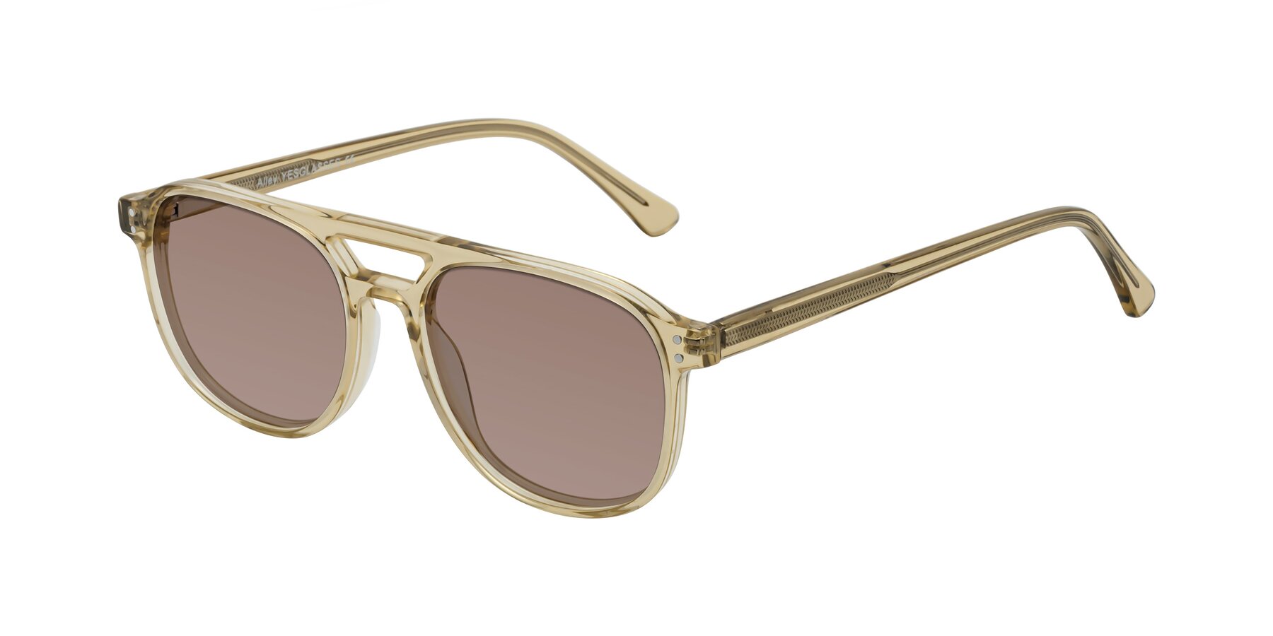 Angle of Alley in Champagne with Medium Brown Tinted Lenses