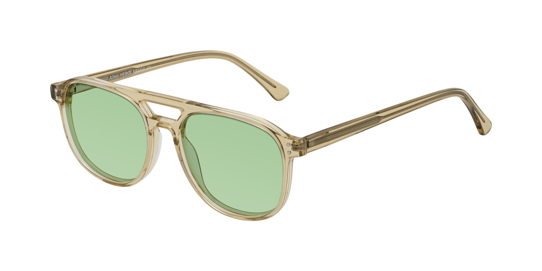 Angle of Alley in Champagne with Medium Green Tinted Lenses