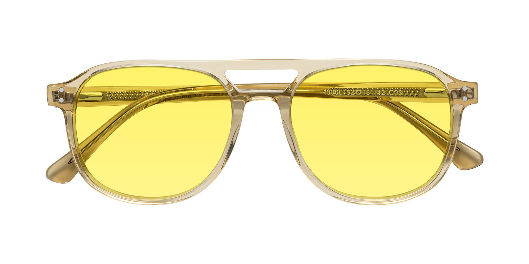 Folded Front of Alley in Champagne with Medium Yellow Tinted Lenses