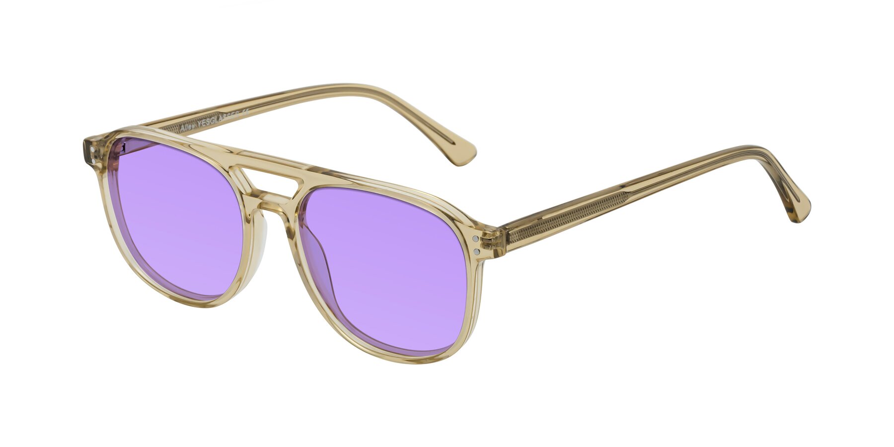 Angle of Alley in Champagne with Medium Purple Tinted Lenses