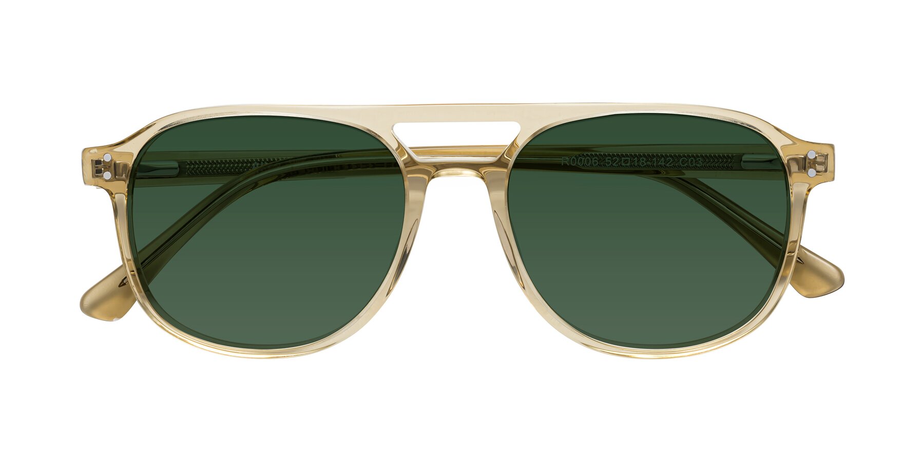 Folded Front of Alley in Champagne with Green Tinted Lenses