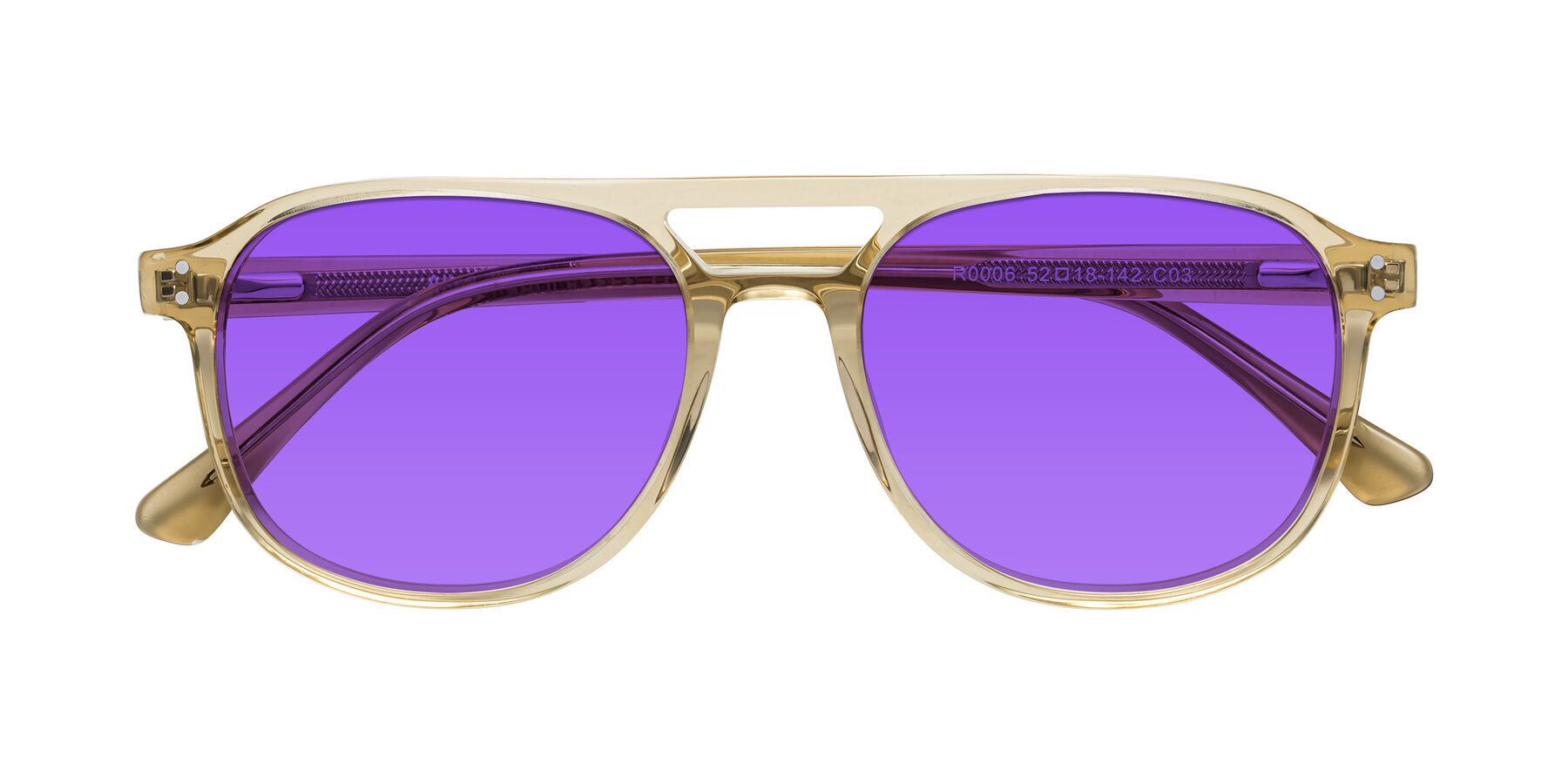 Folded Front of Alley in Champagne with Purple Tinted Lenses