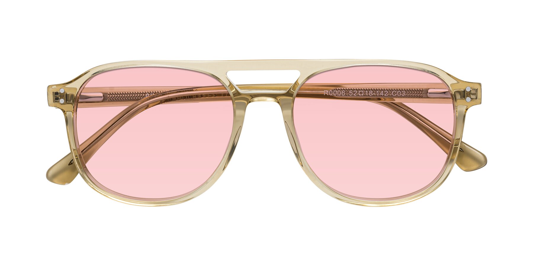 Folded Front of Alley in Champagne with Light Garnet Tinted Lenses