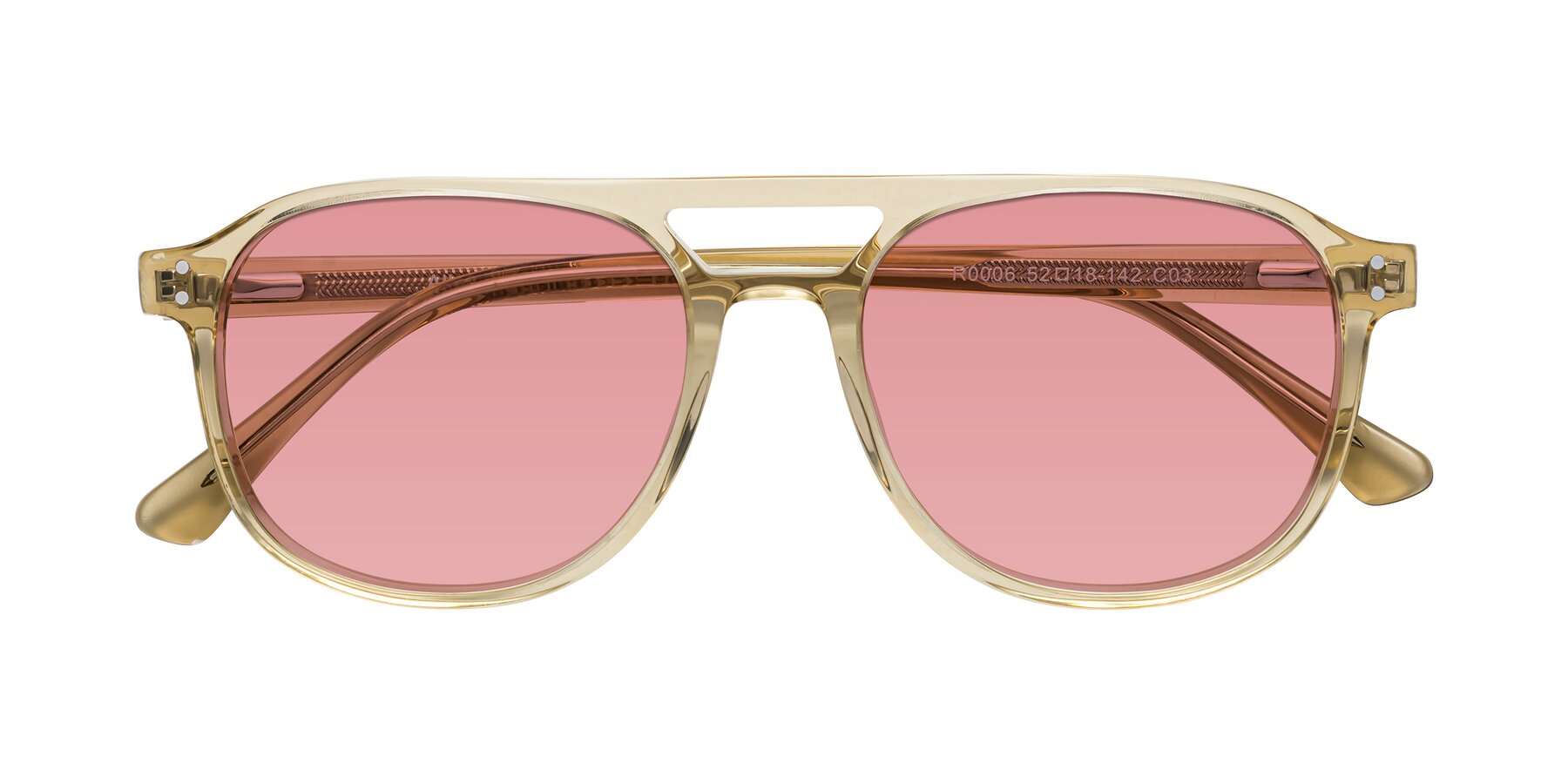 Folded Front of Alley in Champagne with Medium Garnet Tinted Lenses