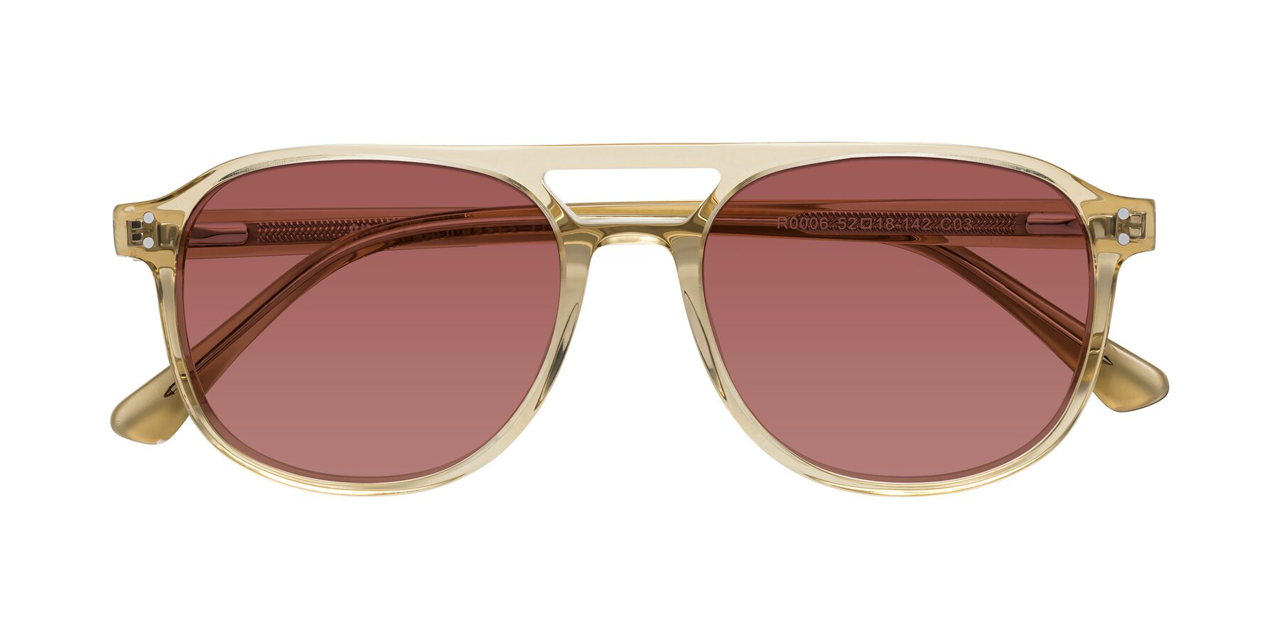 Folded Front of Alley in Champagne with Garnet Tinted Lenses