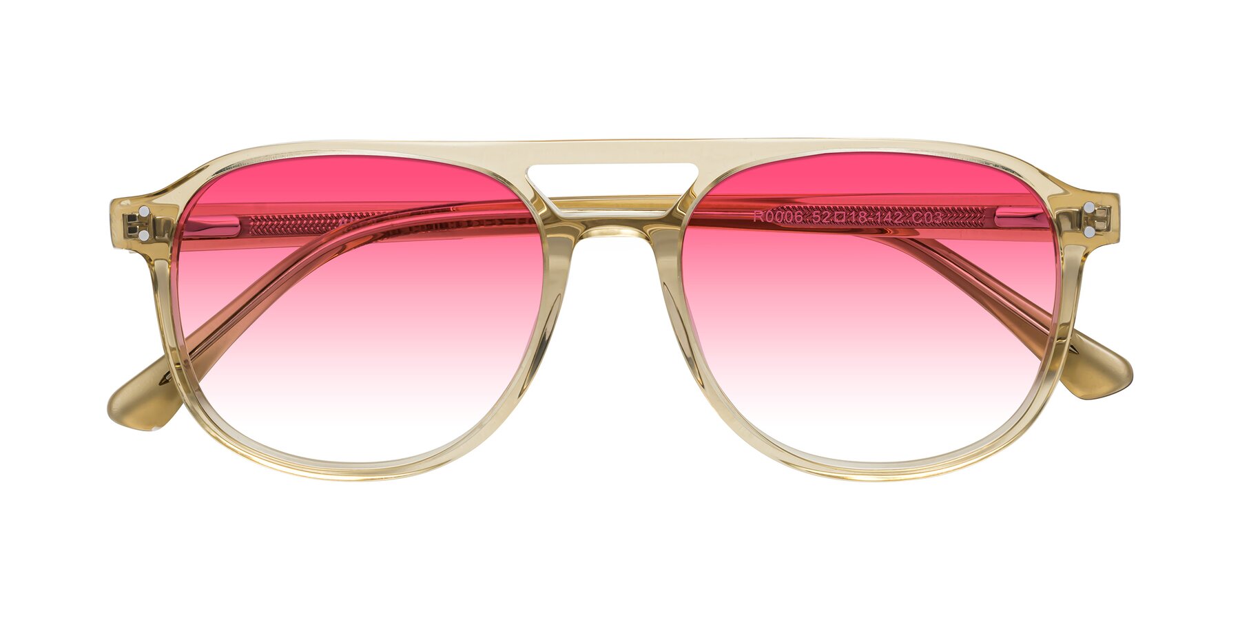 Folded Front of Alley in Champagne with Pink Gradient Lenses