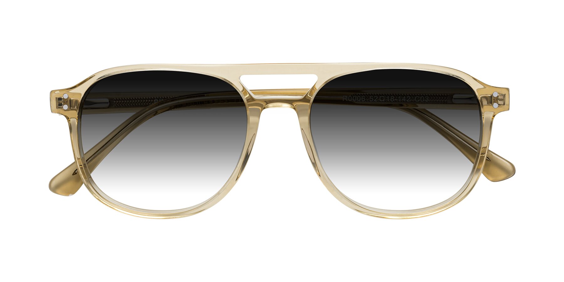 Folded Front of Alley in Champagne with Gray Gradient Lenses