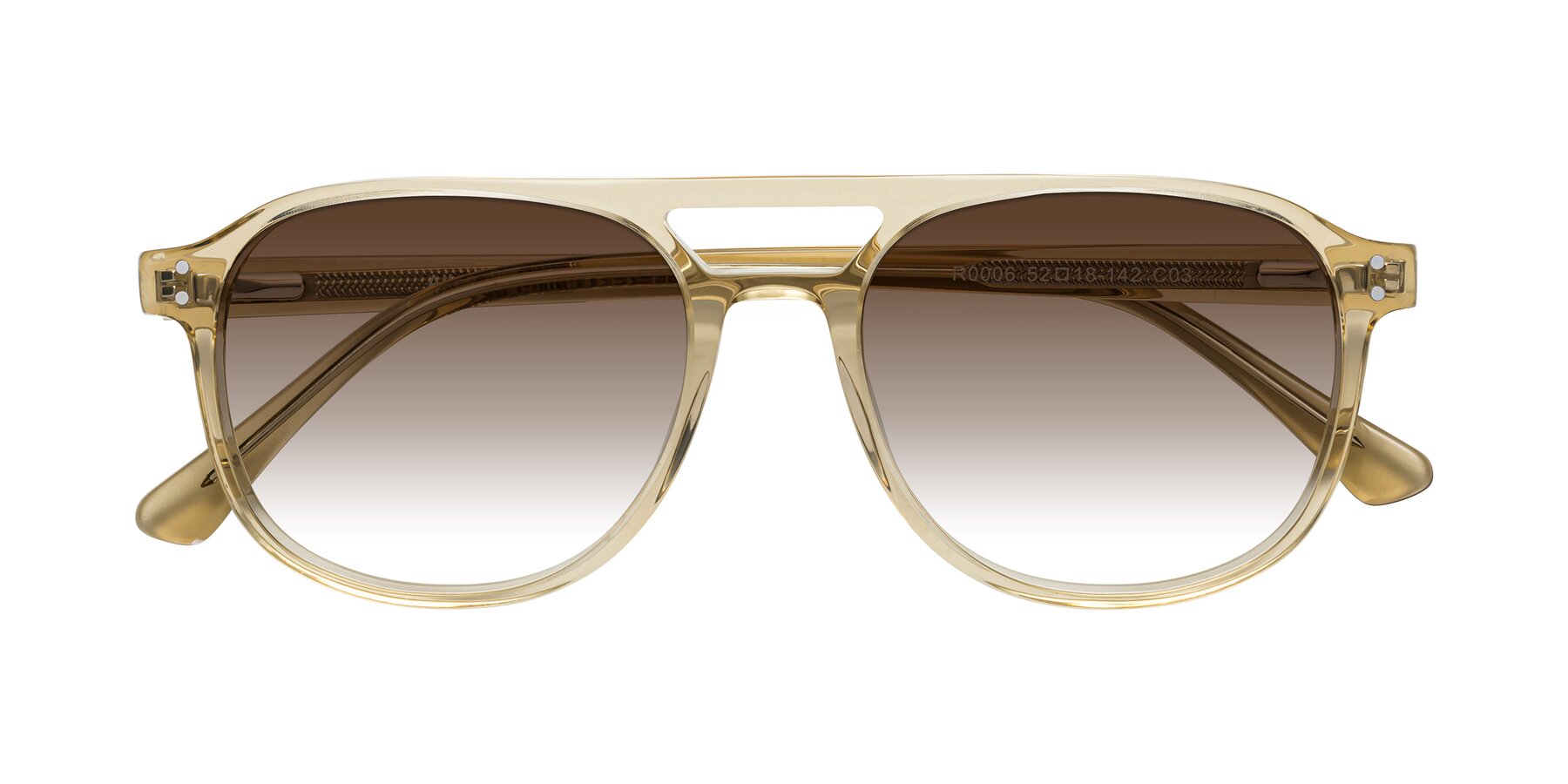 Folded Front of Alley in Champagne with Brown Gradient Lenses