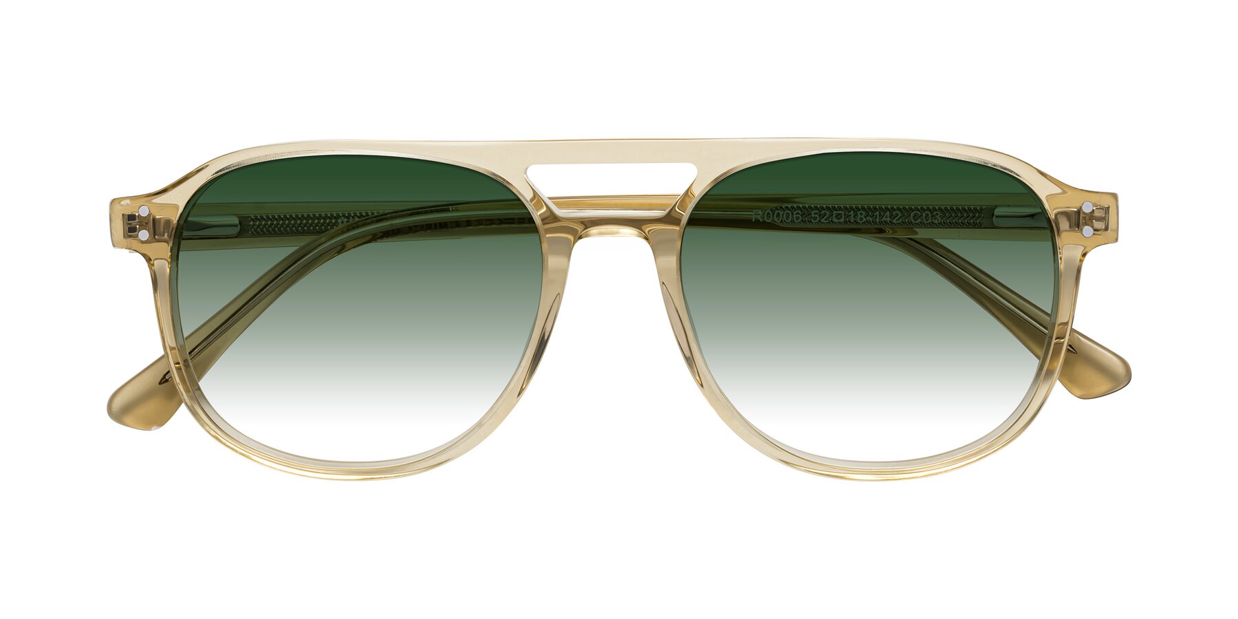 Folded Front of Alley in Champagne with Green Gradient Lenses