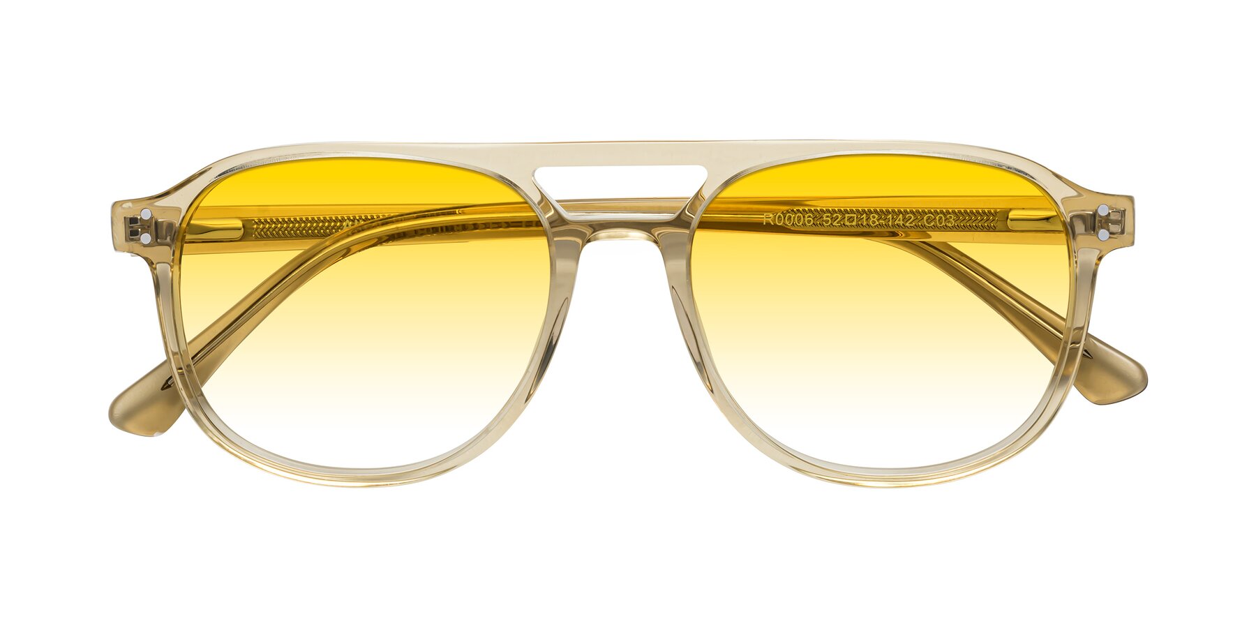 Folded Front of Alley in Champagne with Yellow Gradient Lenses