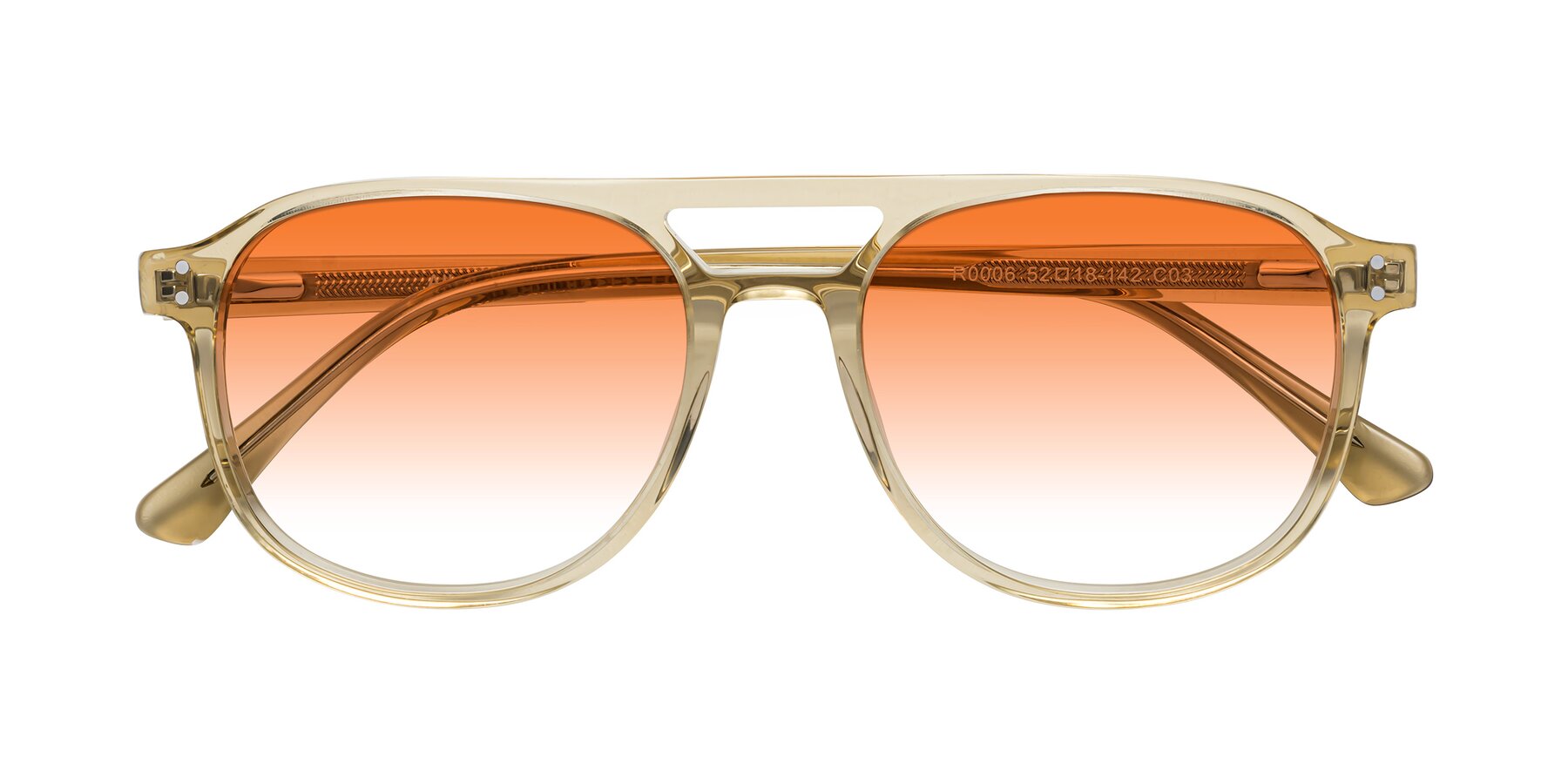 Folded Front of Alley in Champagne with Orange Gradient Lenses