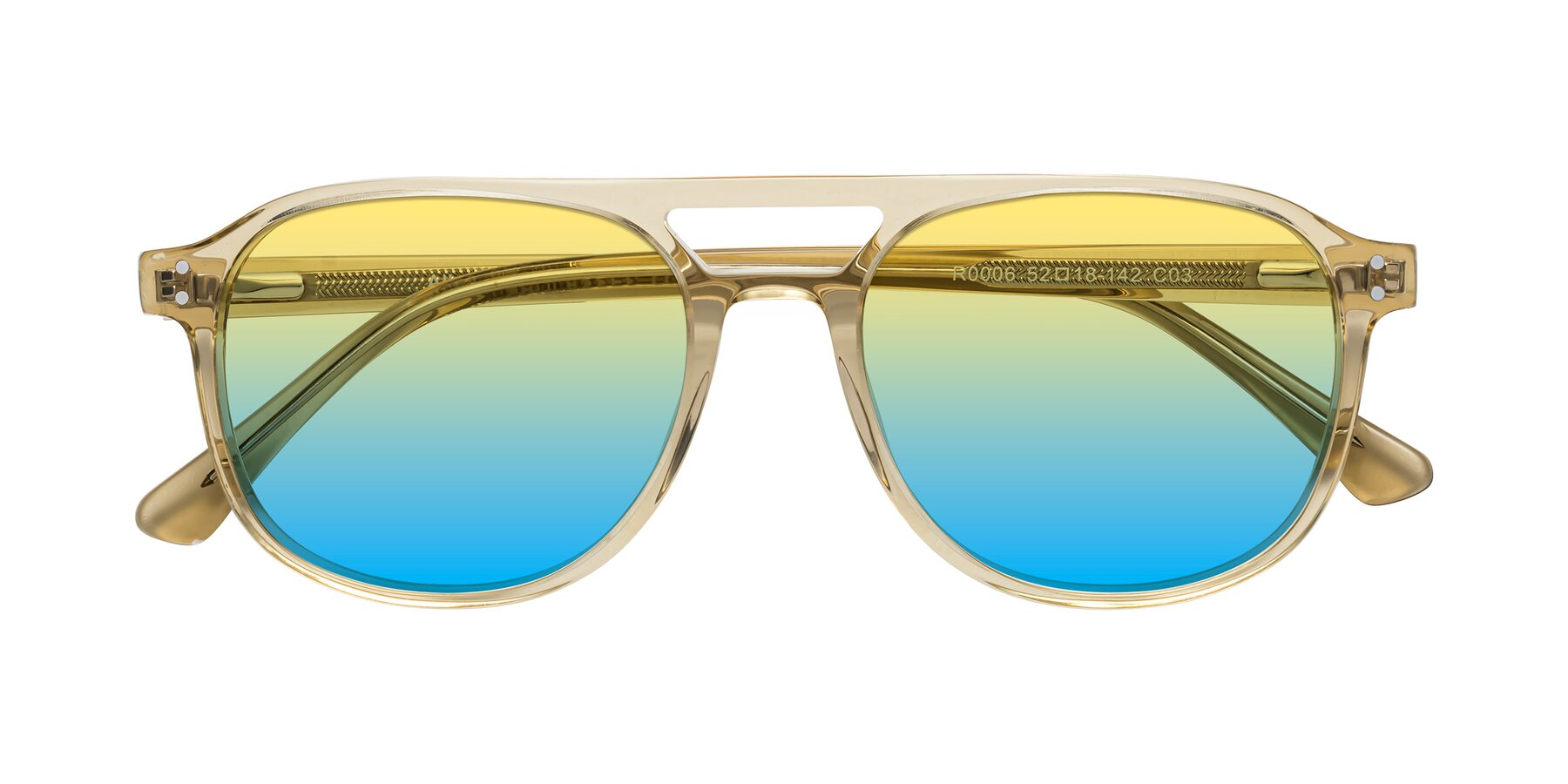 Folded Front of Alley in Champagne with Yellow / Blue Gradient Lenses