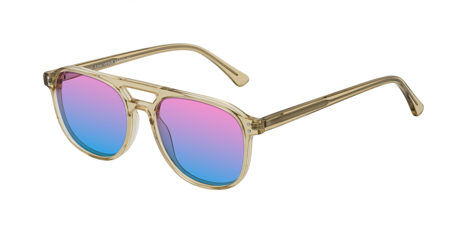 Angle of Alley in Champagne with Pink / Blue Gradient Lenses