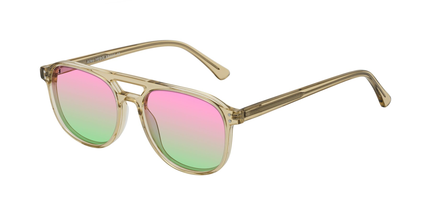 Angle of Alley in Champagne with Pink / Green Gradient Lenses