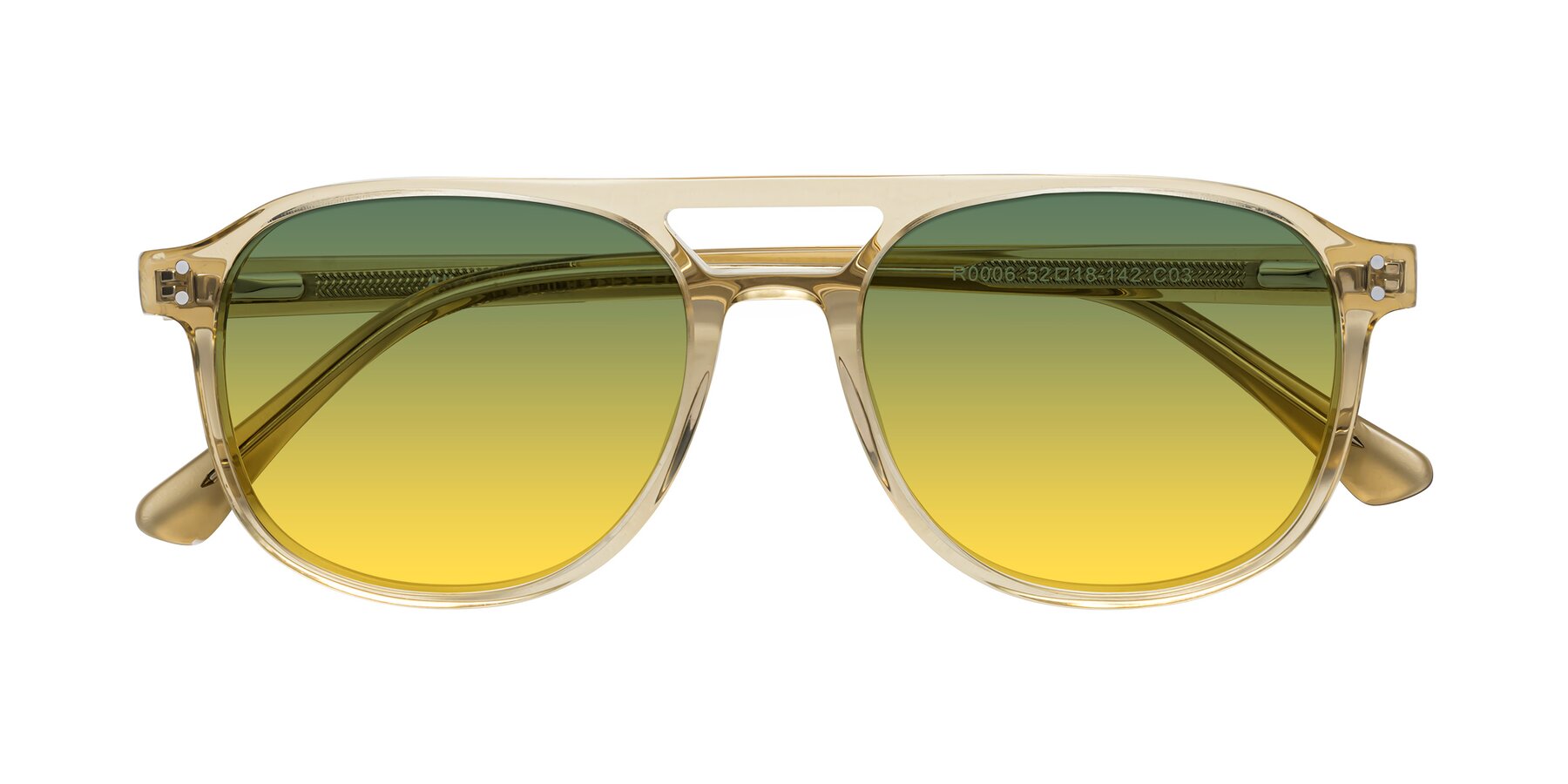 Folded Front of Alley in Champagne with Green / Yellow Gradient Lenses