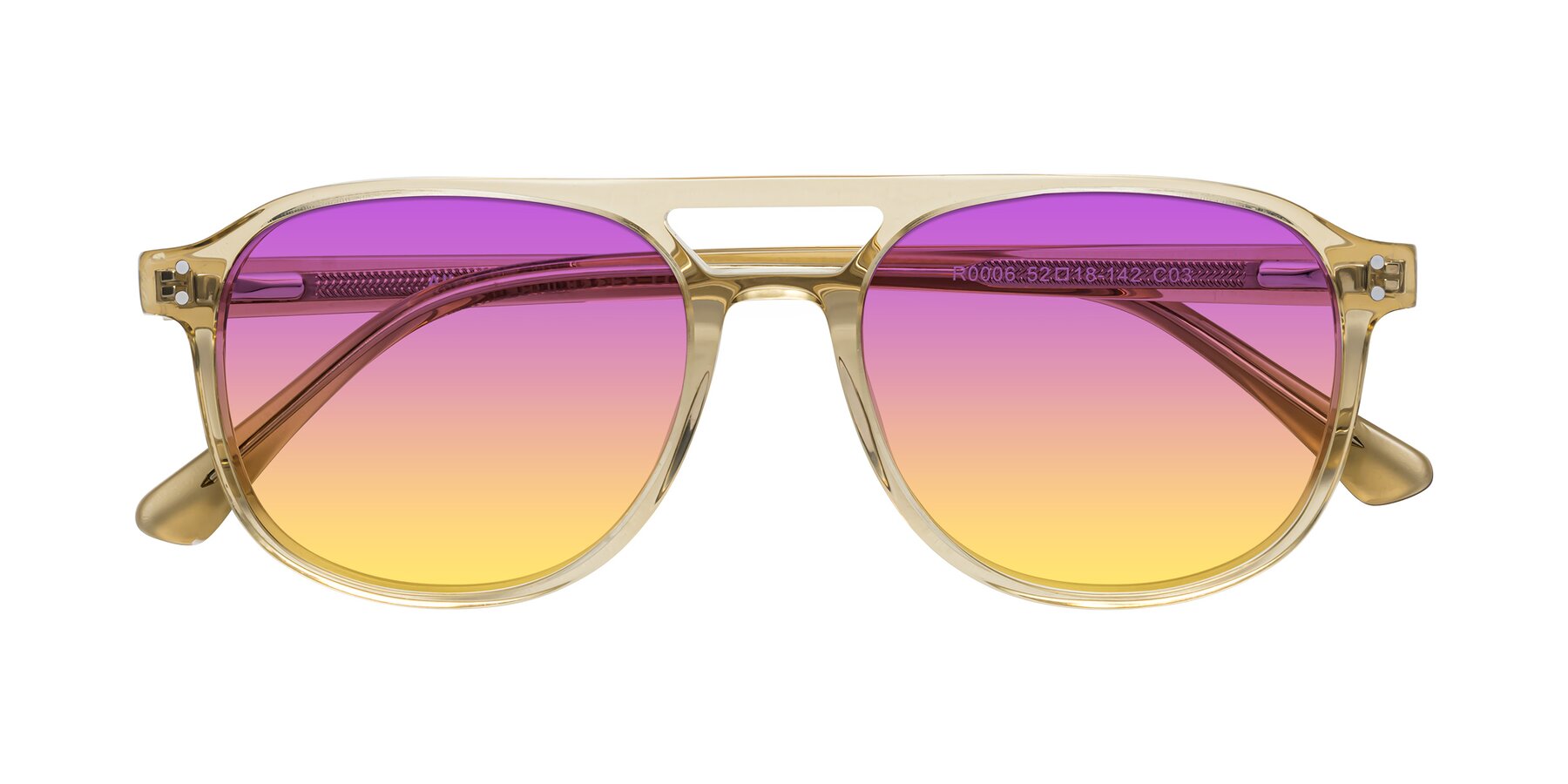 Folded Front of Alley in Champagne with Purple / Yellow Gradient Lenses