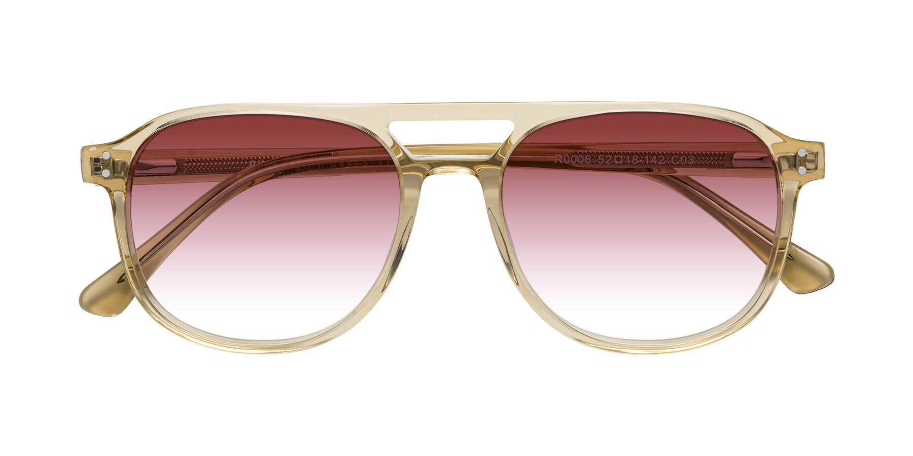 Folded Front of Alley in Champagne with Garnet Gradient Lenses