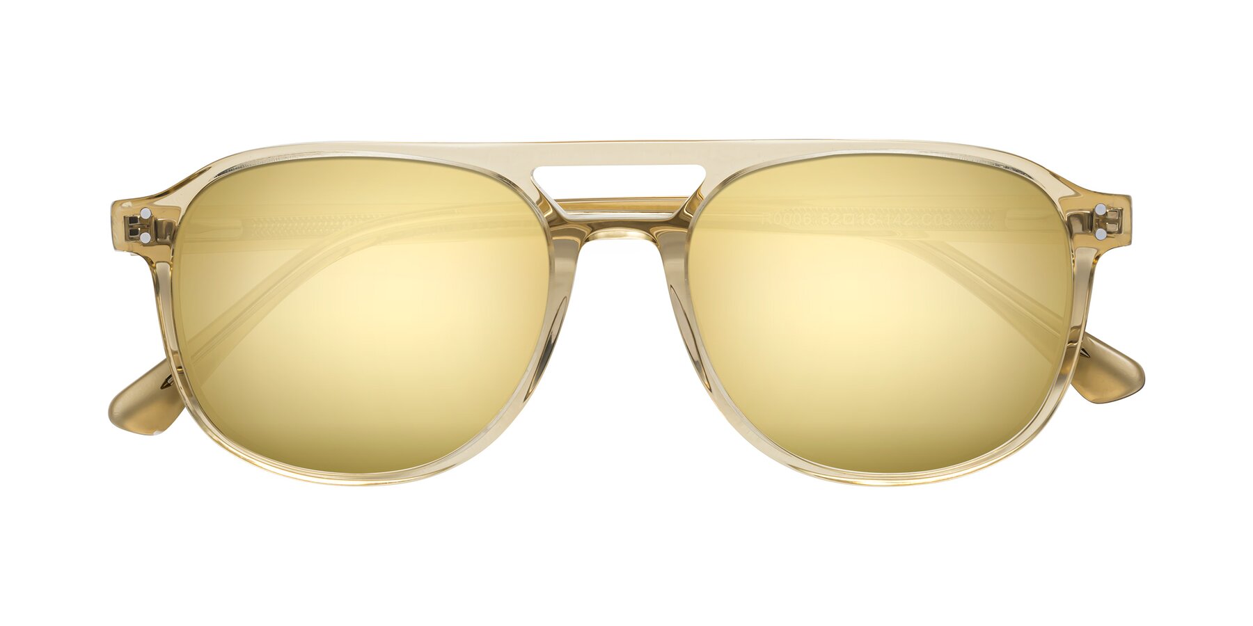 Folded Front of Alley in Champagne with Gold Mirrored Lenses