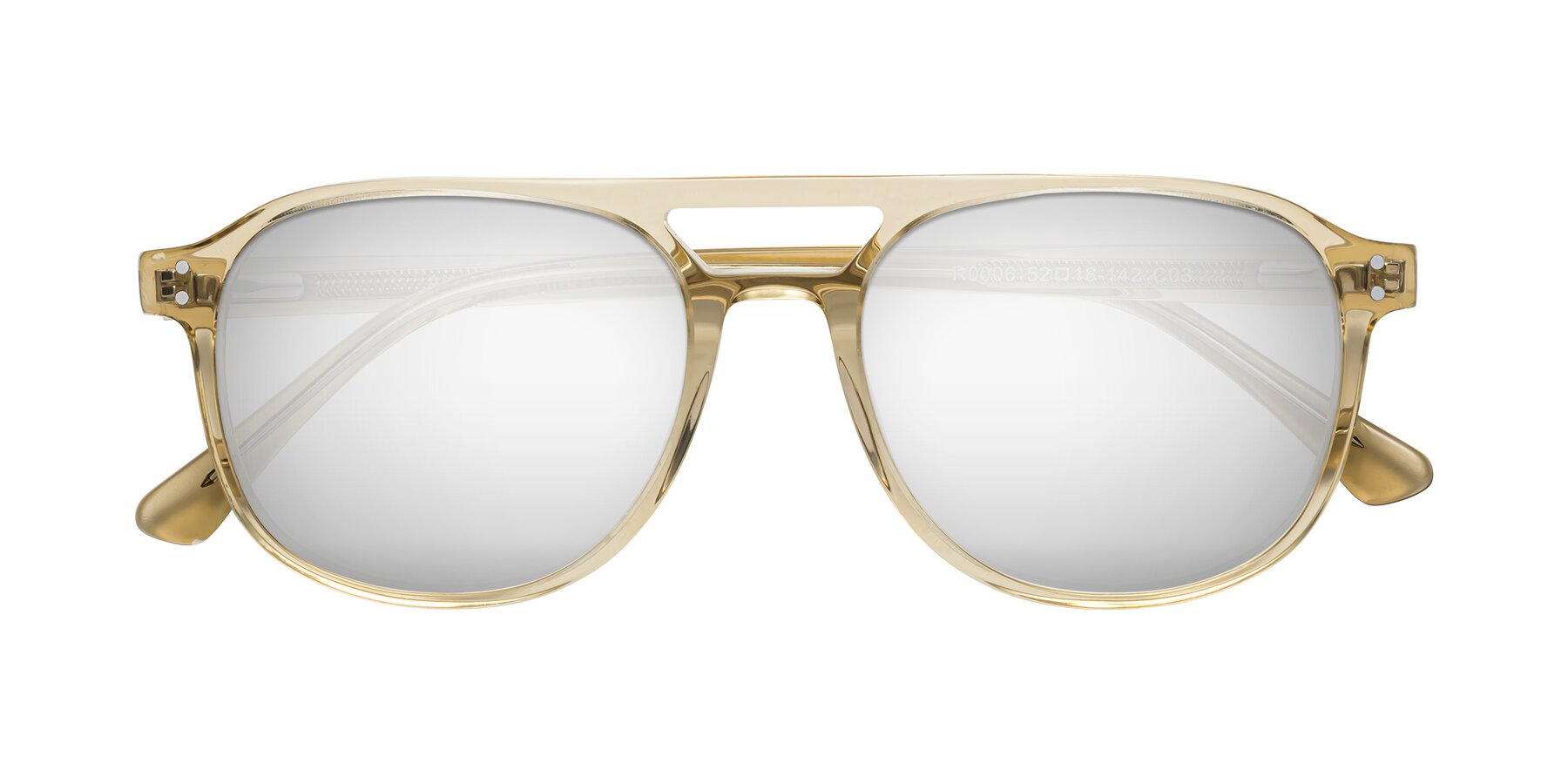 Folded Front of Alley in Champagne with Silver Mirrored Lenses