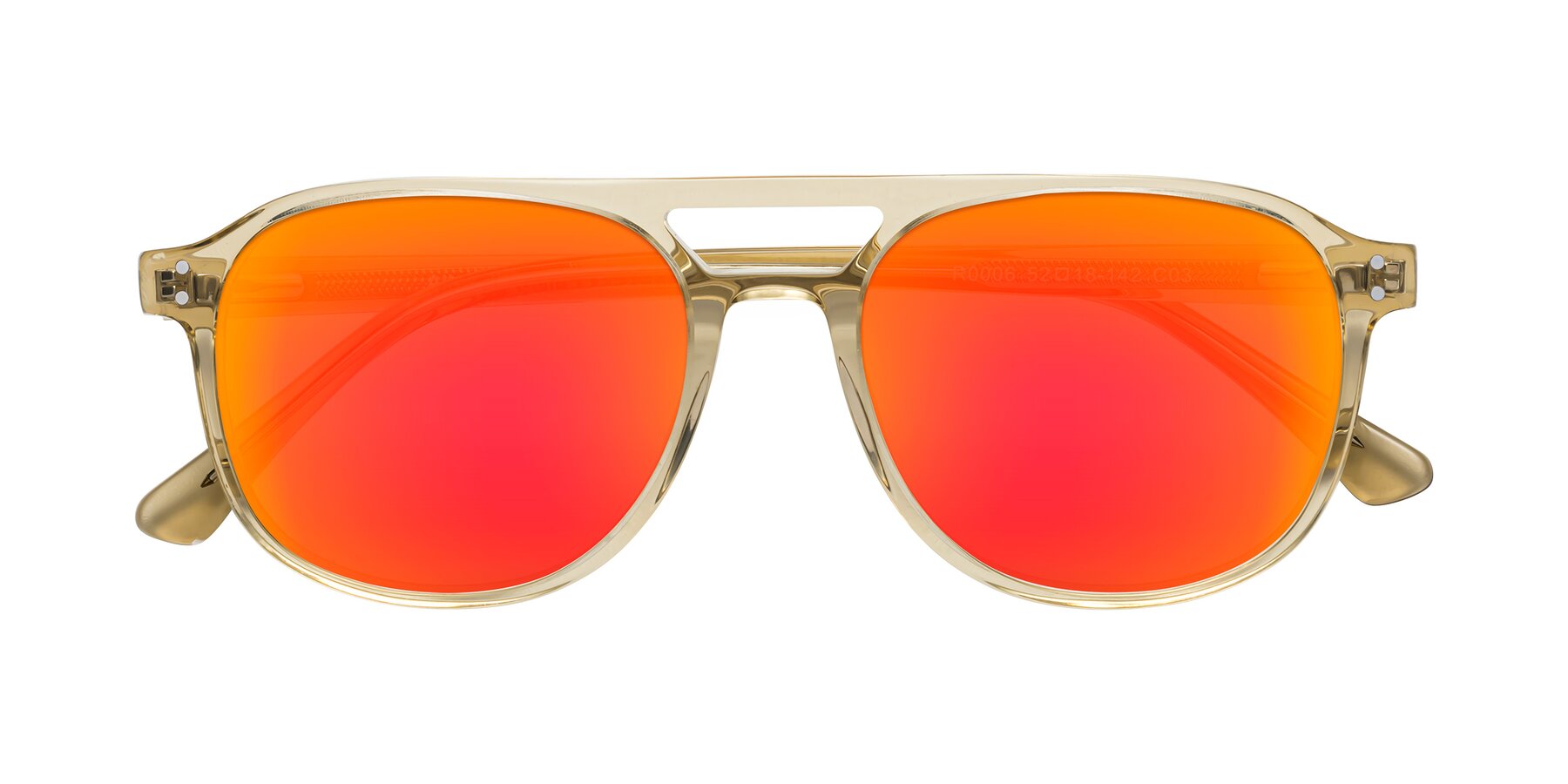 Folded Front of Alley in Champagne with Red Gold Mirrored Lenses